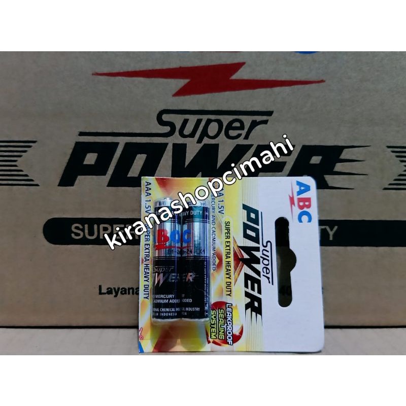 Batre ABC super power hitam AAA isi 2 pcs/ battery / baterai / batre