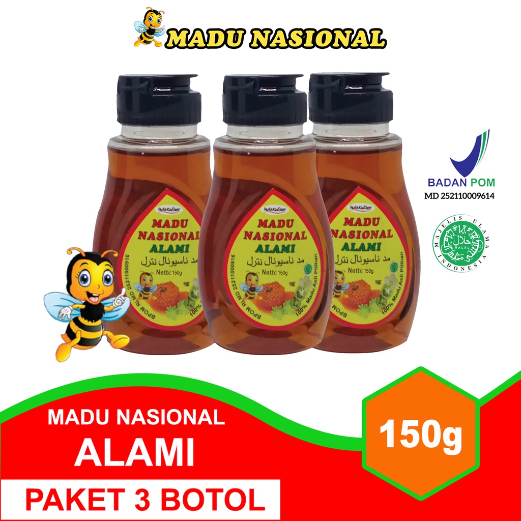 

Madu Nasional Alami 150 Gram ASLI Madu Sidr + Madu Hutan Kalimantan – 3 Botol