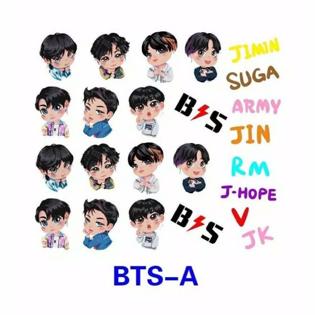 Stiker bts & bt21 stiker murah stiker bts stiker bt21