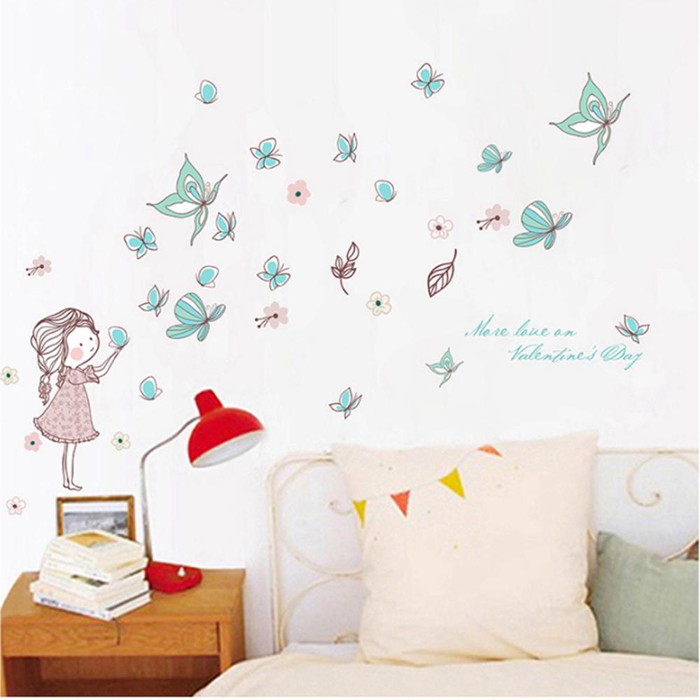 【 ELEGANT 】 Stiker Dinding Lucu Kupu-Kupu Terbang Tahan Air Untuk Kamar Tidur Kamar Cewek Removable Kamar Anak Art Mural