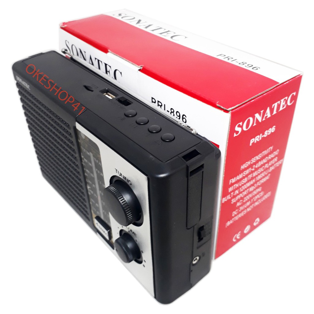 Radio Sonatec PRI-896 USB SD MP3 AM-FM Portable Radio