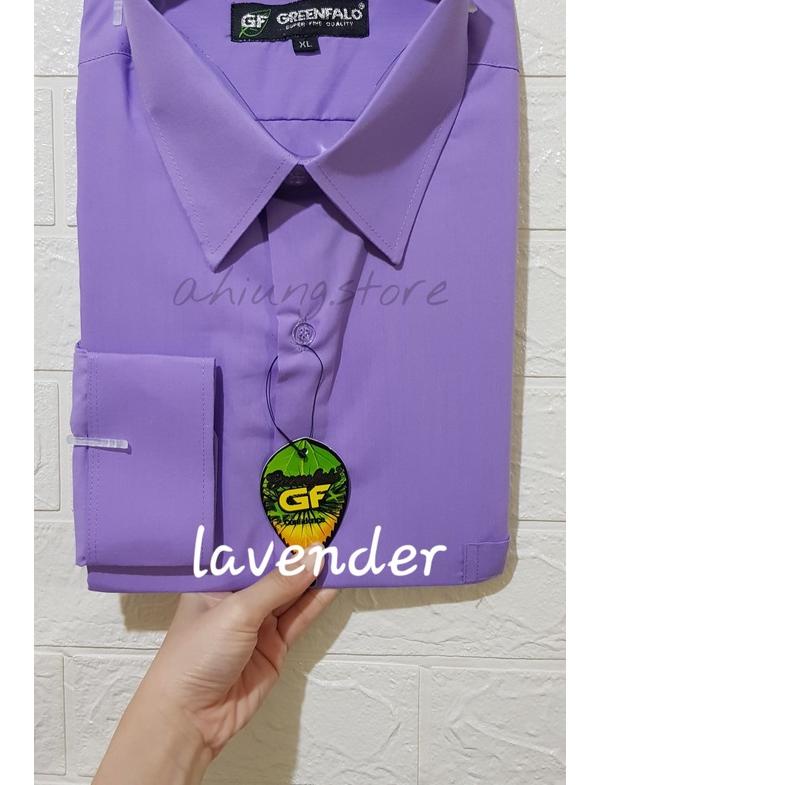 ۝ KEMEJA PRIA GREENFALO - KEMEJA POLOS LENGAN PANJANG PRIA UNGU LAVENDER ♂
