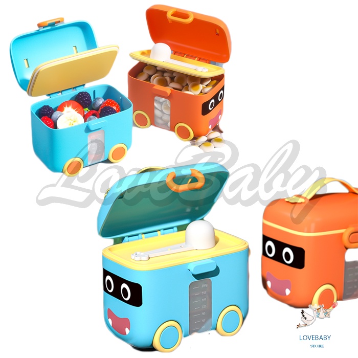 [1KG 6PCS] LBS Tempat Kotak Penyimpanan Susu Bubuk Bayi Bus Portable Kotak Makanan Pelengkap