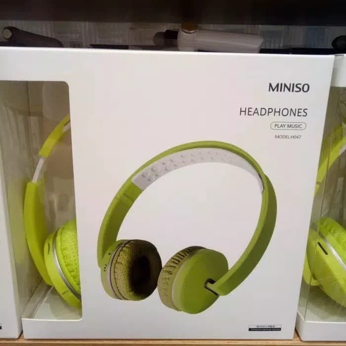 Miniso Portable Wireless Headphone   Merah Muda