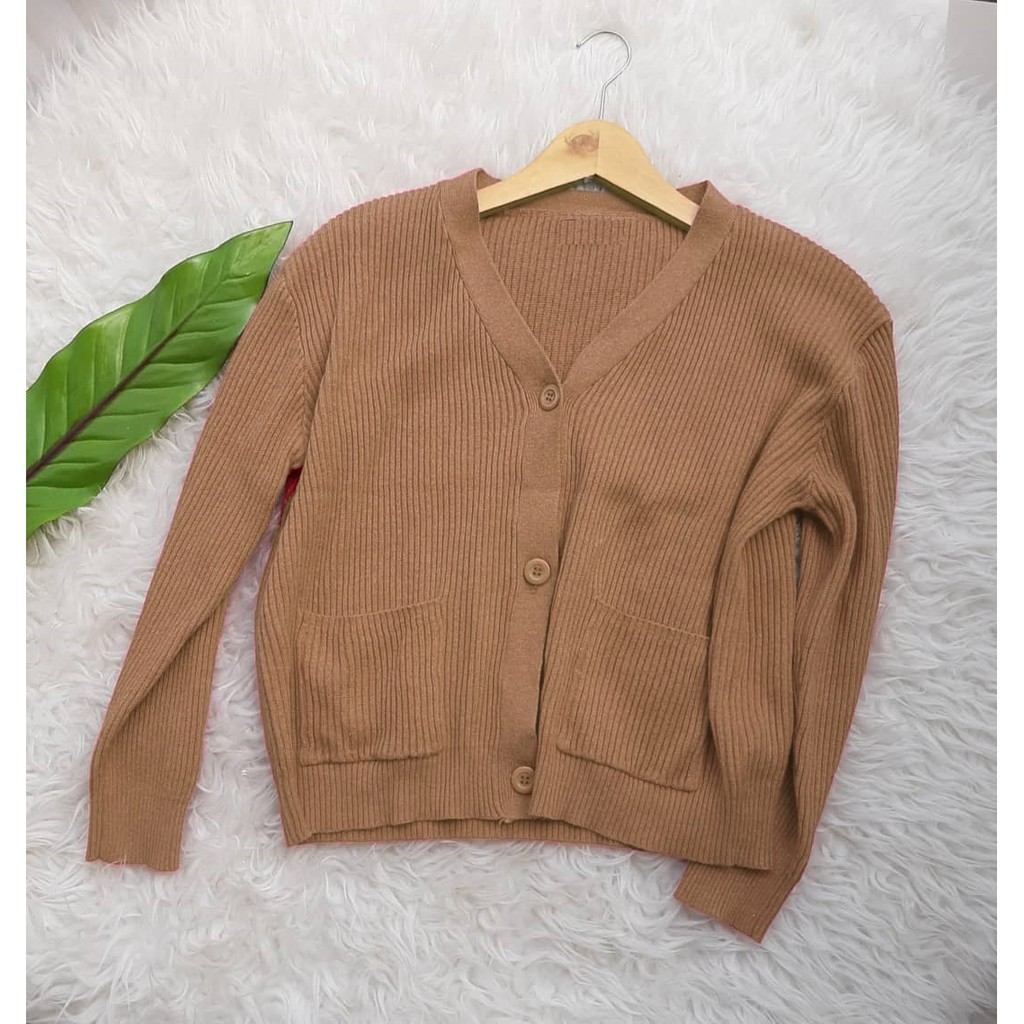 CARDY RINGGO  - CARDI PULL BEAR - LAVELLA CARDIGAN-MOCCA