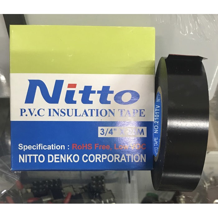 Isolasi Nitto / Nitto PVC / Insulation Tape 3/4&quot;x25mm HITAM / Isolasi Hitam / Nitto Hitam