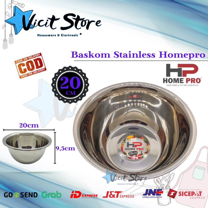 Baskom Stainless Tebal Homepro 20cm / Baskom Dalam Merk Homepro 20cm