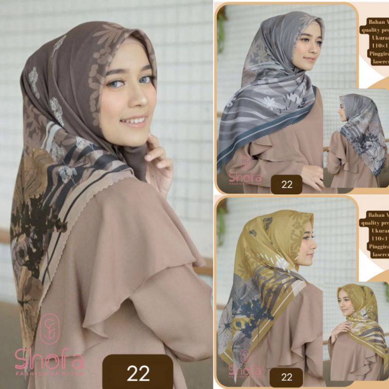 Hijab VOAL PREMIUM Motif 22 Jilbab Segiempat Motif Laser Cut