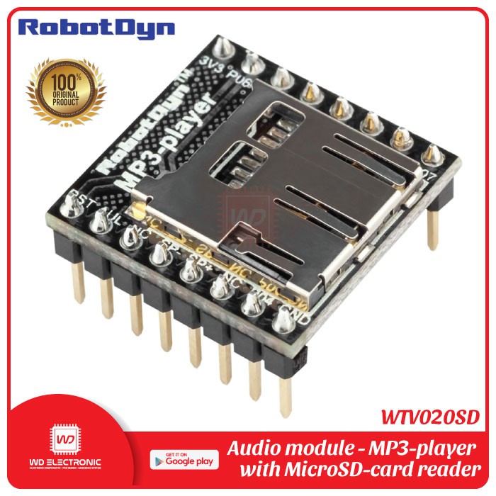 ROBOTDYN MP3 PLAYER WITH MICROSD WTV020SD LIKE DFPLAYER MINI