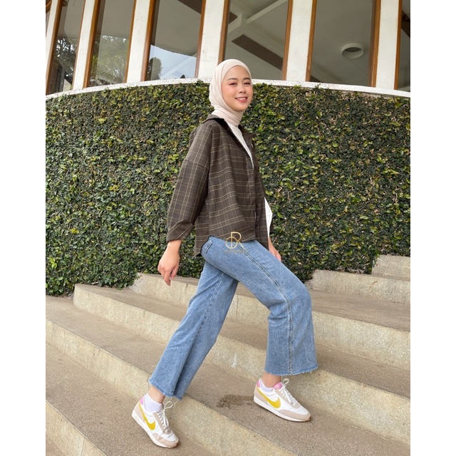 ANNA SHIRT / KEMEJA TARTAN WANITA-CHARCOAL SC