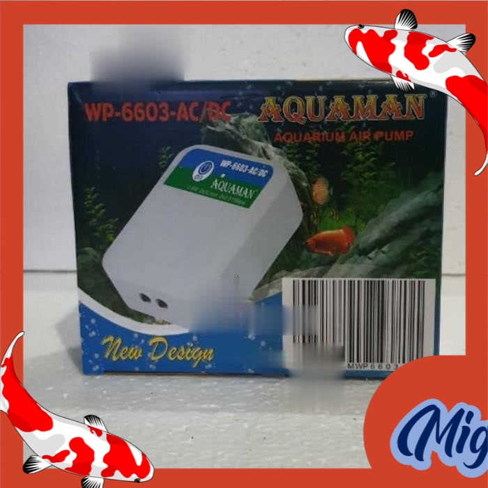 pompa udara AC DC AQUAMAN WP 6603 ACDC WP6603 aerator 2 lubang