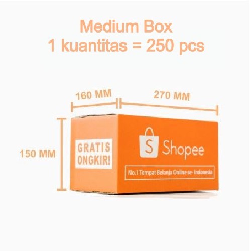 shopee box kardus dus size m 250 pcs