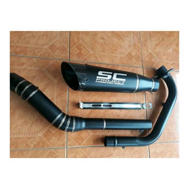 knalpot racing SC PROJECT SONIK BLACK DOFF stainless