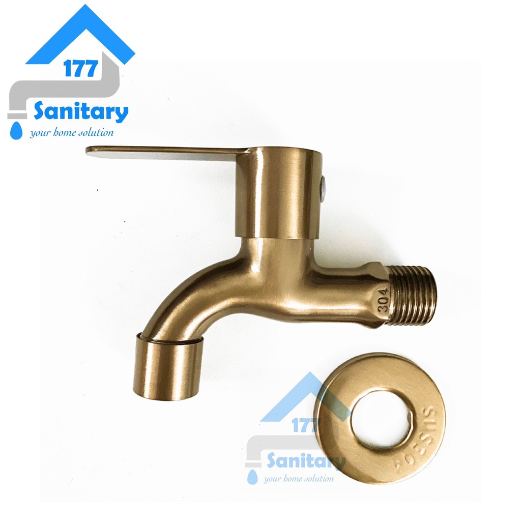 Kran Tembok stainless  sus304 Brown 01B- Keran Air Taman wudhu antique brass faucet cuci stainless 304 stenlis