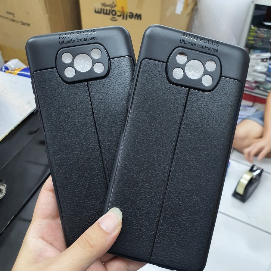 POCOPHONE X3 PRO CASE SOFTCASE AUTO FOKUS KULIT JERUK LEATHER SINTETIS