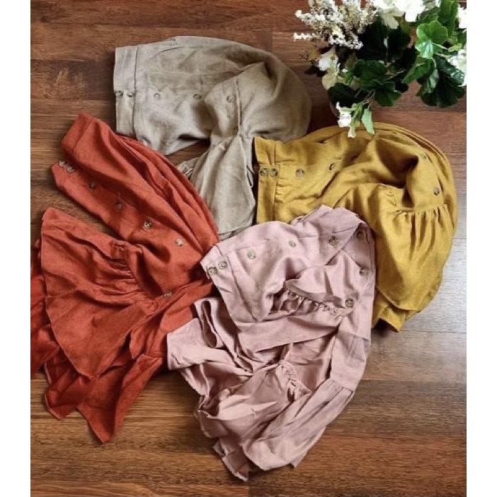 Skrit kancing polos corduroy polos rok