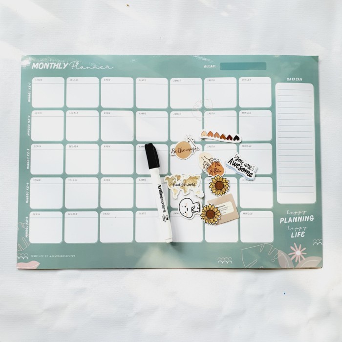 

[RESTOCK] Planner Satuan @by.jamika - Moss Green, Monthly Planner