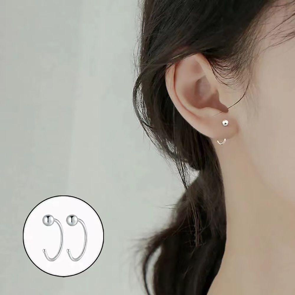 [Elegan] Wanita Anting Pejantan Perempuan Aksesoris Telinga Cinta Hati Bunga Bulan Bintang Hoop Earrings