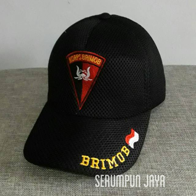 TOPI JARING LOGO BORDIR B R I M O B