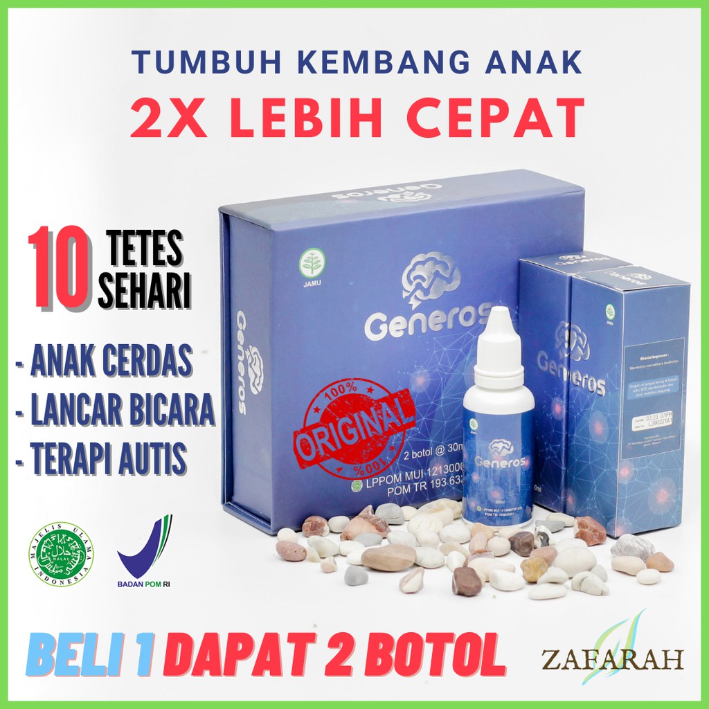 GENEROS Speech Delay Original / Generos Vitamin Otak Anak Cerdas - Vitamin Anak Terlambat Bicara ADHD - Isi 2 botol @30ml