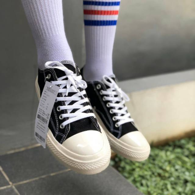 Sepatu Sekolah Converse All Star Classic, Converse 70s Low Black-White Sepatu All Star Chuck Taylor