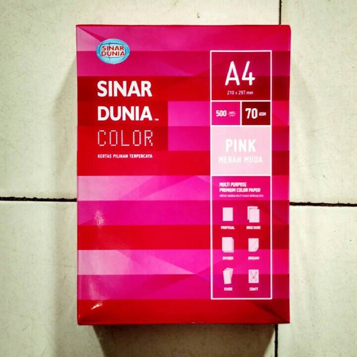 

Sinar Dunia Kertas HVS Warna Pink A4 70Gsm