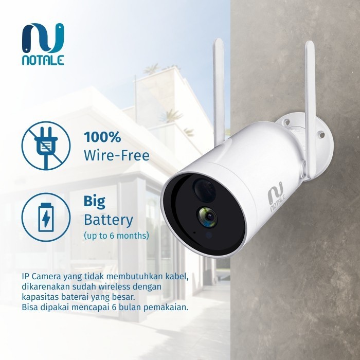 ELEKTRONIK KAMERA PENGINTAI NOTALE SMART CAMERA CCTV IP WIFI OUTDOOR RECHARGEABLE BATTERY 10400MAH