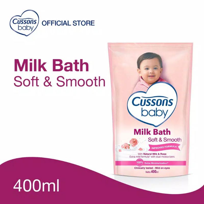 Cussons Milk Bath Refill Pouch 400ml - Cussons Sabun Mandi Bayi Kemasan Isi Ulang 400ml