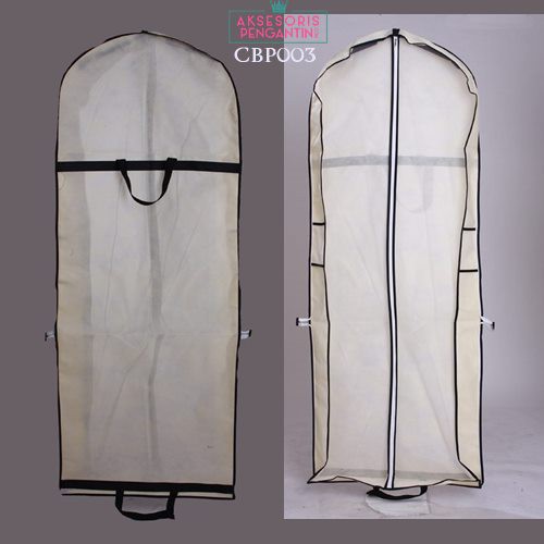 [SIAP KIRIM] COVER BAJU ANTI DEBU PELINDUNG GAUN PENGANTIN CREAM CBP003