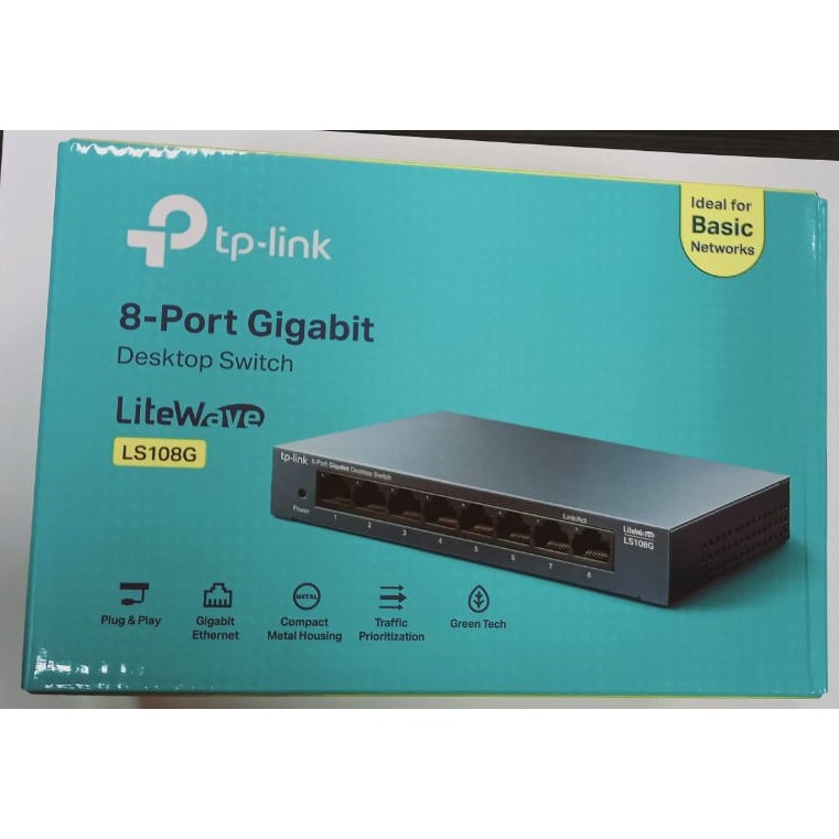 TP-LINK LS108G 8-Port 10/100/1000Mbps Gigabit Desktop Switch TPLINK Metal Case