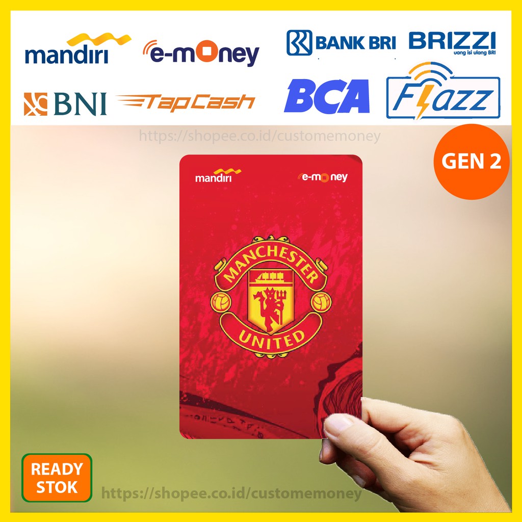 Jual KARTU EMONEY GAMBAR LOGO MU KLUB BOLA MERAH ETOLL E-MONEY MANDIRI ...