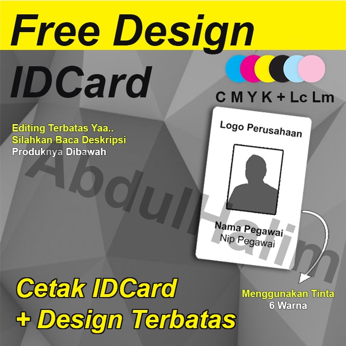 Cetak ID CARD kartu nama idcard free design terbatas bahan Berkualitas