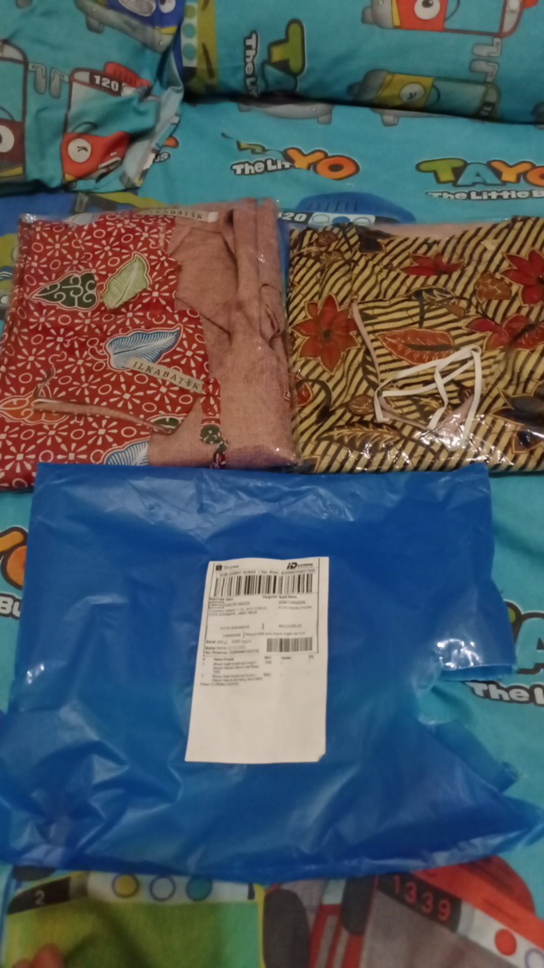 Atasan Batik Wanita Kembang Salur Resleting Belakang 6653