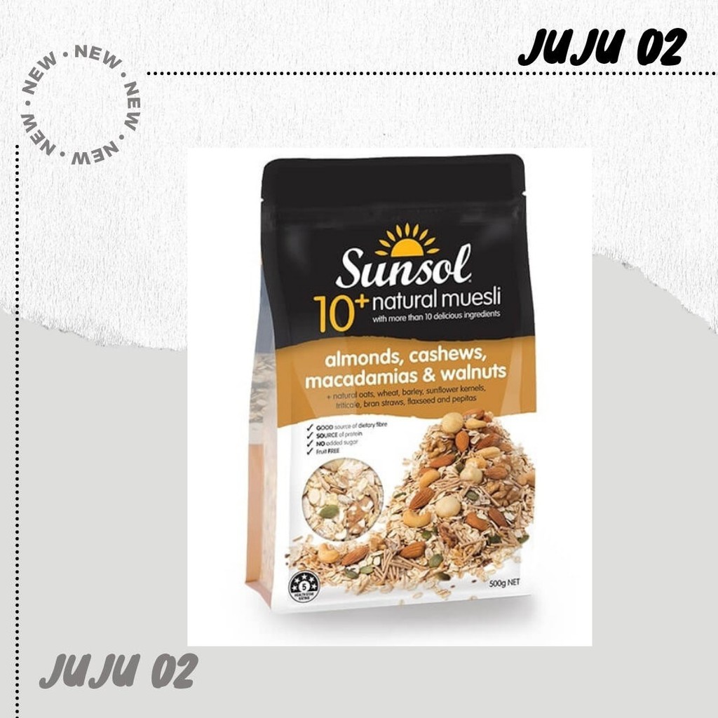 

Sunsol 10+ Almonds , Cashews , Macadamias & Walnuts 550gr