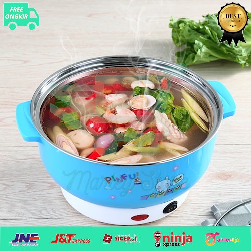 kompor listrik mini portable set panci kukus teflon multifungsi
