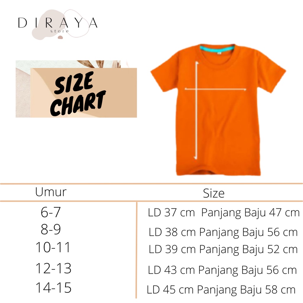 Diraya Kaos Polos Round Neck Anak- Anak