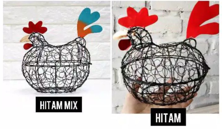 Free Ongkir J&t / Keranjang Telur / Tempat Telur Model Ayam Size L Hitam (untuk 7 - 8 Telur)