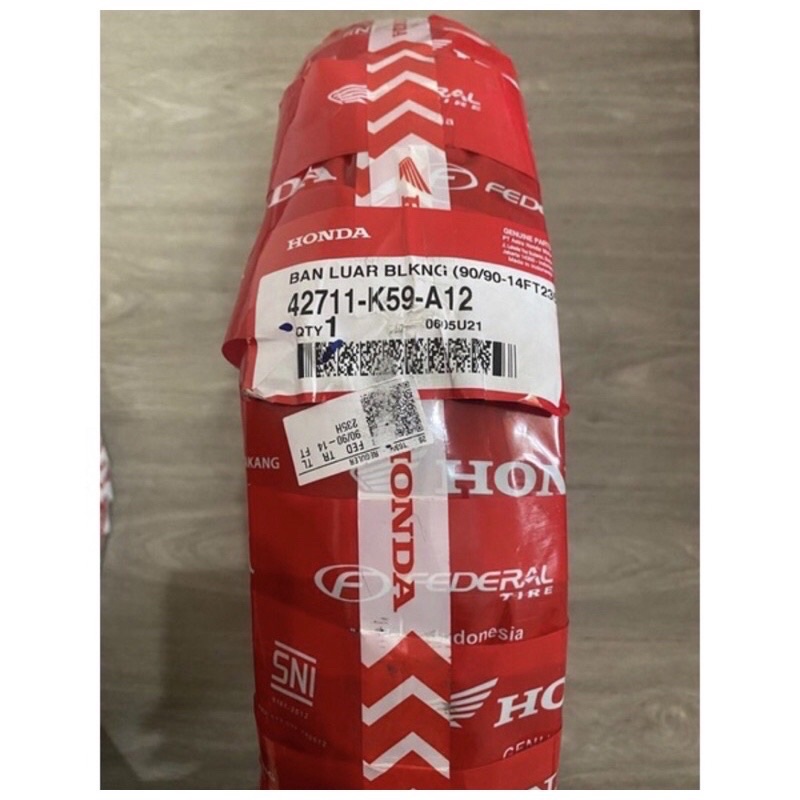 BAN LUAR BELAKANG 90/90-14 AHM TUBELESS FEDERAL MATIC VARIO VARIO110 VARIO125 SCOOPY BEAT GENIO ASLI