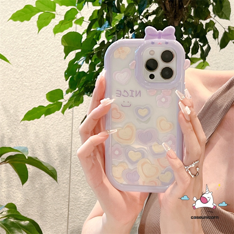 Love Hati Lucu 3D Bow Monster Lensa Soft Case Vivo Y35 Y22 Y20 Y15s Y16 V25 V25E Y15A Y15 Y02s Y21S Y55 V23 V23E T1 Y12 Y11 Y30 Y50 Y33S Y21 Y20s Y12i Y17 Y20i Y51 Y31 Y53s Y12s