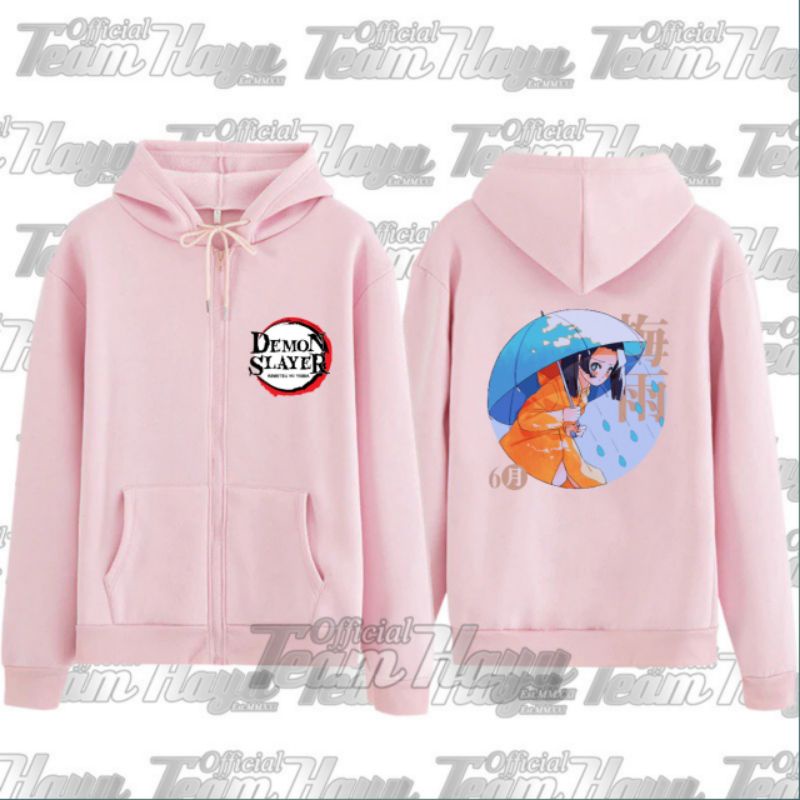 Jaket Anak Perempuan Aoi Kanzaki Cantik / Zipper Hoodie Kaos Anime Demon Slayer Kimetsu No Yaiba 560