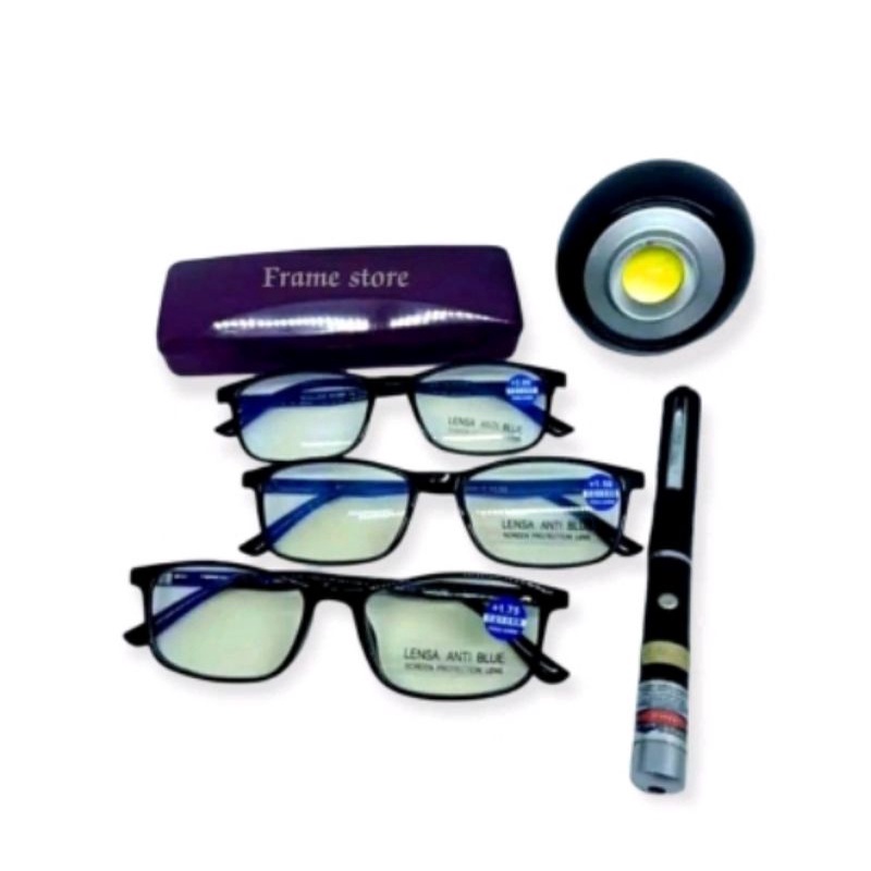 Kacamata Plus/BacaLensa BLUERAY
Frame matrial plastik