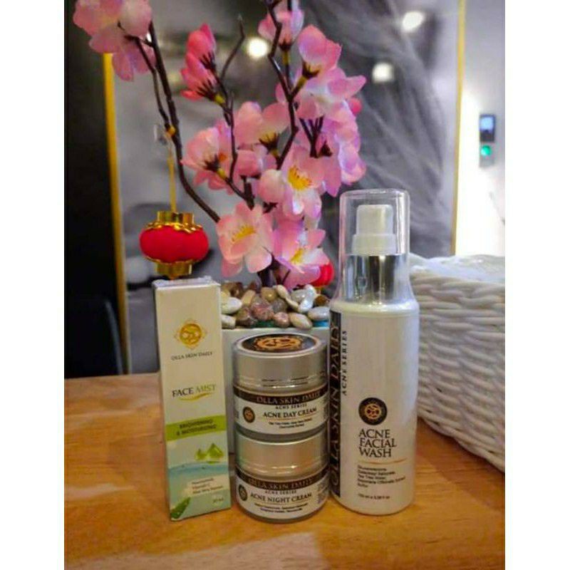 paket pemula wajah berjerawat olla skin daily osd acne free bonus