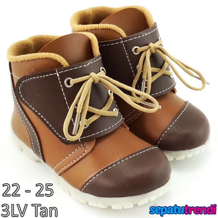Sepatu Boot Anak Velcro Keren (6 - 20 Bln) 3Lv Tan