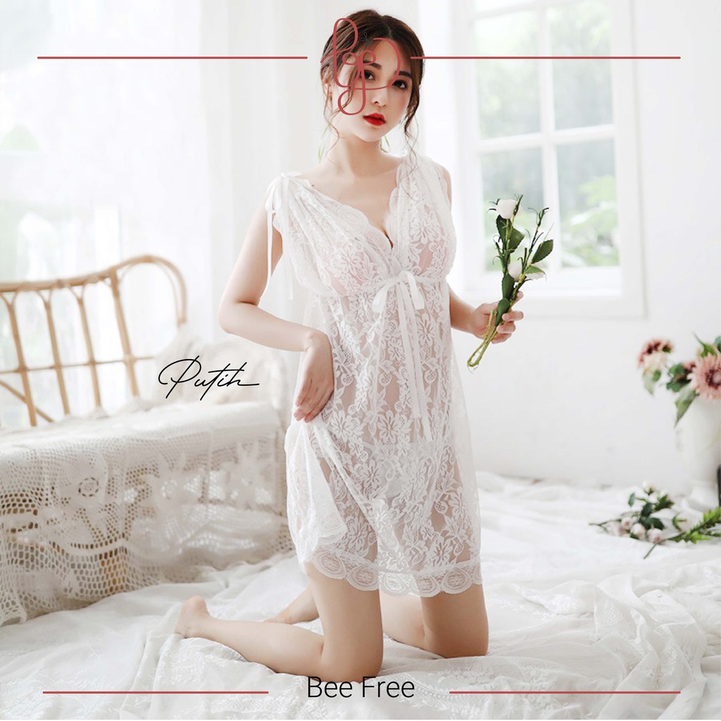 OPERA Baju Tidur Premium Lingerie Sexy Setelan Wanita Piyama All Size Sleepwear Sexy Lingerie Jumbo V-Neck Model Dewasa-6