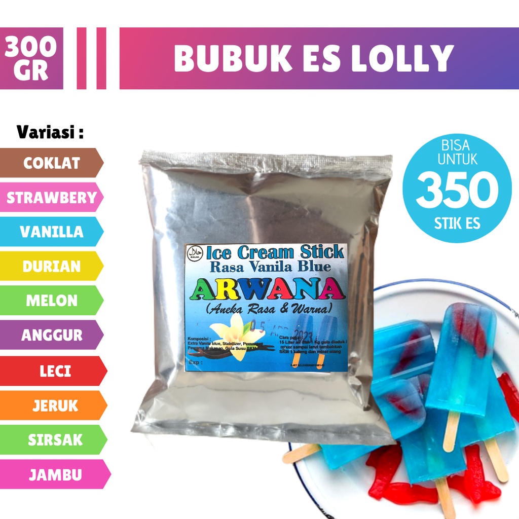 

Bubuk Es Mambo 300gr Bubuk Eskrim Stik Premix Es loli Murah Bubuk Es Krim Stik
