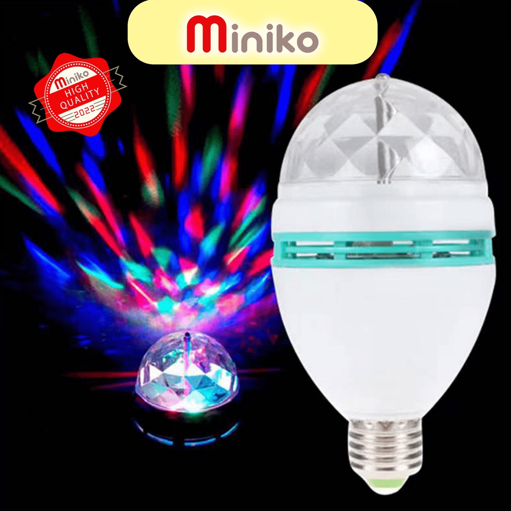 Lampu DISCO LED Fitting tumblr mini otomatis disko warna warni RGB E 27 dan E 67  MIniko