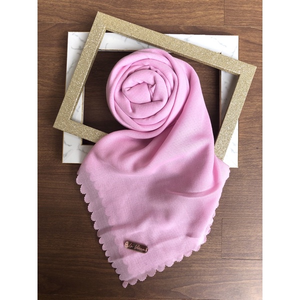 Part 1 Voal Arabian Jilbab Polos Sahara Hijab Segiempat-Baby Pink