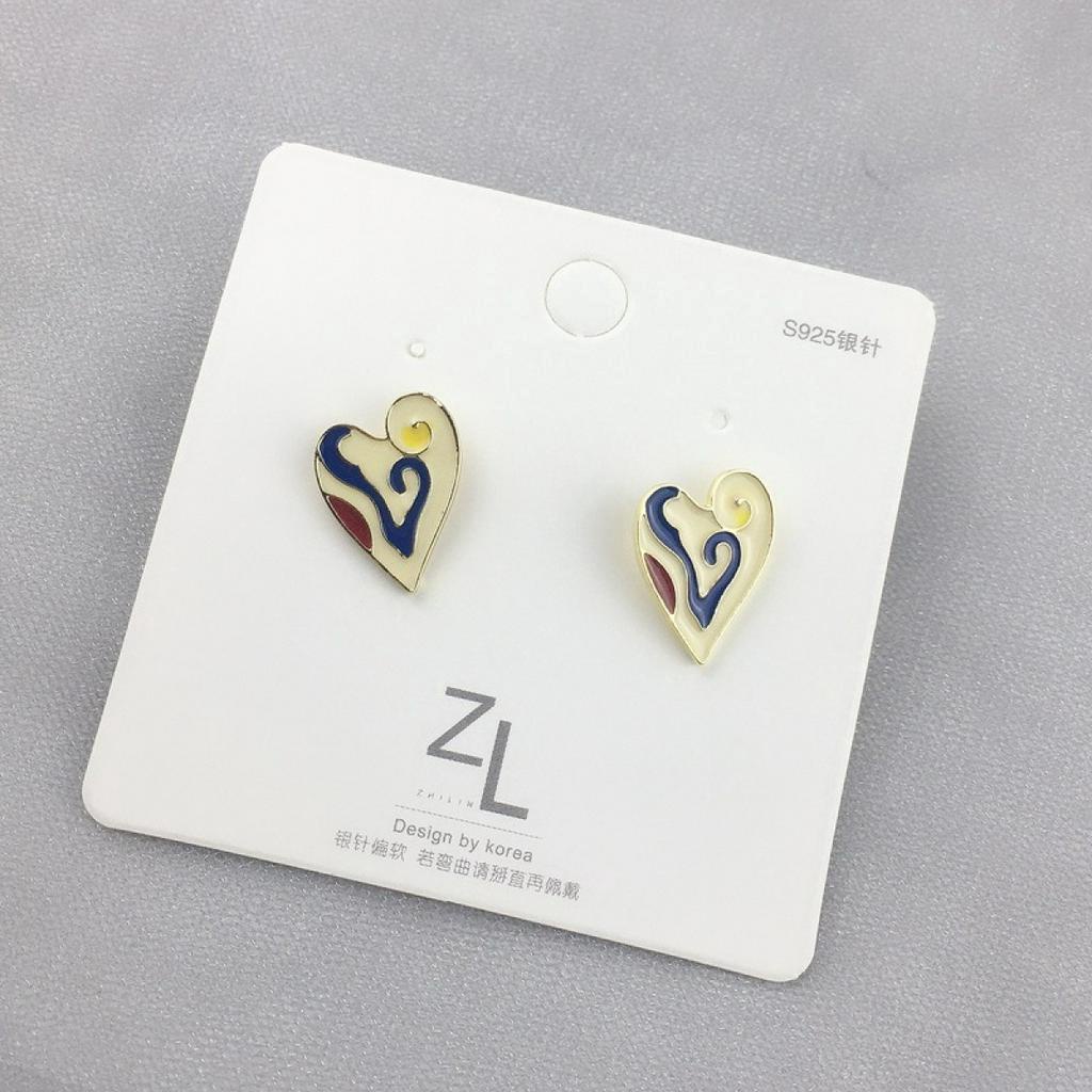 Anting Enamel Bentuk Hati Untuk Wanita