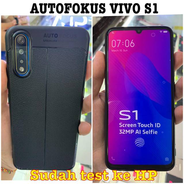 Auto Focus Vivo S1 6.38 inchi Leather Soft Case Vivo S1 V1907 Auto Fokus Vivo S1 Softcase Vivo S1