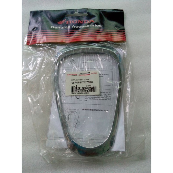 garnish garnis variasi aksesoris lampu belakang stoplamp honda scoopy karbu karburator old lama chro